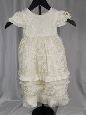 Ivory Floral Lace Girls' Special Occasion Dress